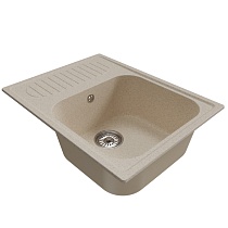 Мойкa MIXLINE ML-GM18 с крылом, бежевая (328), 640*490*190мм