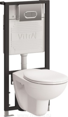 Комплект унитаз с инсталляцией VitrA Normus 9773B003-7203 кнопка матовый хром