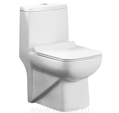 Унитаз-моноблок Azario Zeno ободковый с сиденьем Slim микролифт (AZ-1169)