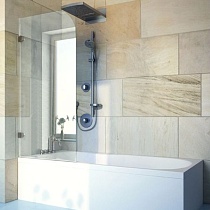 Шторка на ванну GuteWetter Lux Pearl GV-001A левая 70 см стекло бесцветное, фурнитура хром