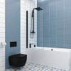 Шторка на ванну Kubele DE020 DE020P601-CLN-BLM-85х150 150х85, профиль черный матовый