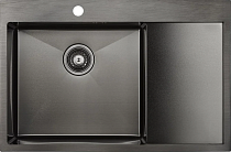 Мойка кухонная Paulmark Atlan PM217851-GML L, вороненая сталь