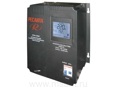 Однофазный цифровой стабилизатор пониженного напряжения РЕСАНТА СПН-2500