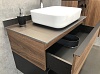 Тумба Comforty Штутгарт 90, дуб тёмно-коричневый с черной столешницей c раковиной COMFORTY T-Y9378