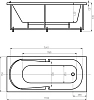 Акриловая ванна Aquatek Лея 170x75, с каркасом, сливом-переливом, без фронтального экрана