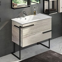 Тумба Comforty Дюссельдорф 90, напольная, дуб дымчатый с раковиной Comforty 9090EL