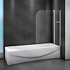 Шторка на ванну Cezares Relax V-11-100/140-C-Bi стекло прозрачное