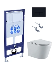 SET-4 AQUATEK ВЕГА-1905-017 (рама AQUATEK Standard INS-0000012 с клавишей KDI-0000017 и крепежом KKI-0000002+унитаз ВЕГА AQ1905-00 с тонким сиденьем sc