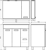 Тумба Comforty Модена М 90, напольная, белая матовая с раковиной Quadro 90