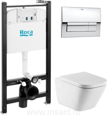 Комплект унитаз с инсталляцией Roca Gap 893104100 подвесной унитаз + инсталляция + кнопка