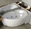 Акриловая ванна Акватек Бетта 160x97 R, с каркасом, сливом-переливом, без фронтального экрана