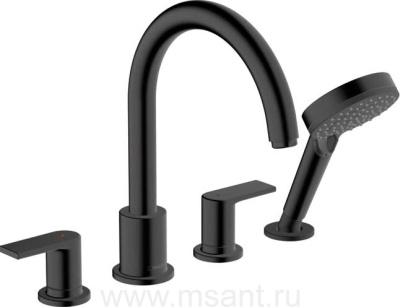 Смеситель Hansgrohe Vernis Blend 71456670 на борт ванны, черный