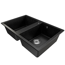 Мойкa MIXLINE ML-GM23 двухчашевая, черная (308), 770*500*190мм