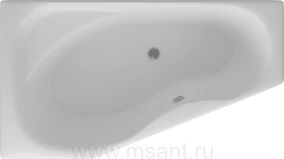 Акриловая ванна Акватек Медея 170x95 L, с каркасом, фронтальным экраном, сливом-переливом
