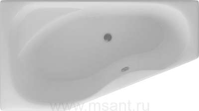 Акриловая ванна Aquatek Медея 170x95 L, с каркасом, фронтальным экраном, сливом-переливом