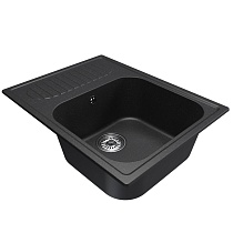 Мойкa MIXLINE ML-GM18 с крылом, ультра-черная (344), 640*490*190мм