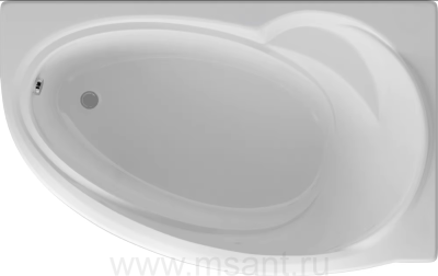 Акриловая ванна Aquatek Бетта 150x95 R, с каркасом, фронтальным экраном, сливом-переливом