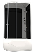 Душевая кабина DOMANI-SPA Delight Slim 128 R high высокий поддон черная стеклянная задняя панель тонированное стекло 1200*800*2180 без электрики