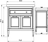 Мебель для ванной ASB-Woodline Гранда 85 белая, патина серебро