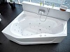 Акриловая ванна Акватек Медея 170x95 L, с каркасом, сливом-переливом, без фронтального экрана