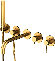 Смеситель Omnires Y Y1237/1GLB С ВНУТРЕННЕЙ ЧАСТЬЮ, для ванны с душем, брашированное золото