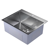 Мойка настол.монтаж 60х50 (3,0) вып 3 1/2 MIXLINE PRO 22см с сифоном (сатин)