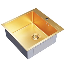 Мойка настол.монтаж 50х50 (3,0) вып 3 1/2 MIXLINE PRO 20см с сифоном (золото)