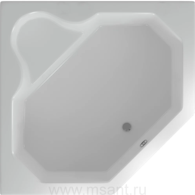 Акриловая ванна Акватек Лира 148x148, с каркасом, фронтальным экраном, сливом-переливом