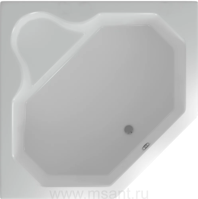 Акриловая ванна Aquatek Лира 148x148, с каркасом, фронтальным экраном, сливом-переливом