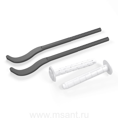 Комплект плоских кронштейнов с дюбелями 7,2х170мм, черные