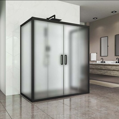 Душевой уголок Kubele DE019R4U-MAT-BLMT 140х100 см, профиль матовый черный