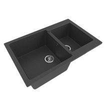 Мойкa MIXLINE ML-GMS13 СТАНДАРТ двухчашевая, черный (308), 767*502*190мм