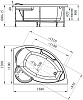 Акриловая гидромассажная ванна Vannesa (Radomir) Алари 170х120, с каркасом и экраном, баланс, L