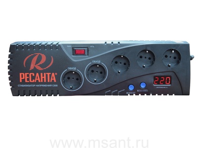 Бытовой однофазный цифровой стабилизатор РЕСАНТА С500