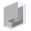 Шторка на ванну Kubele DE020 DE020P601-MAT-WTMT-55х150 150х55, профиль белый матовый, стекло матовое