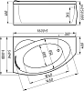 Ванна из искусственного камня Фэма Аделина 160x100 R(металлические ножки с подпятниками) 