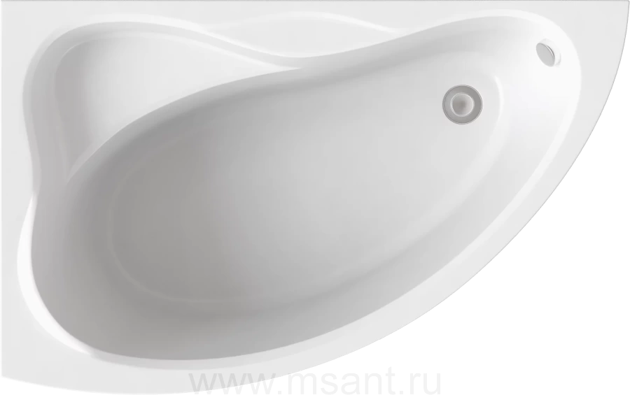 Акриловая ванна BAS Вектра 150x90 L, на каркасе