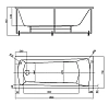 Акриловая ванна Акватек Либра New 150х70, с каркасом, фронтальным экраном, сливом-переливом (слева)