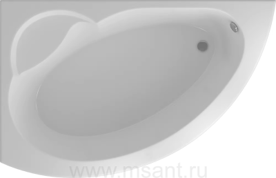 Акриловая ванна Aquatek Аякс 2 170x110 L, с каркасом, фронтальным экраном, сливом-переливом
