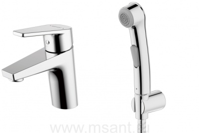 Смеситель Bravat Line F15299C-2 для раковины с гигиеническим душем