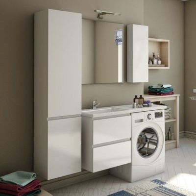 Мебель для ванной Эстет Dallas Luxe 110 подвесная, 2 ящика, L с раковиной