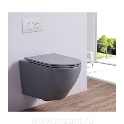 Унитаз подвесной AZALEA (Matt Grey). Размер: 480x365x360. 