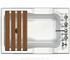 Специальная ванна для омовения Radomir Тахарат 120х80, на раме-подставке с декоративными ножками, сливом, комплектом панелей, сиденьем из террасной доски (без смесителя)