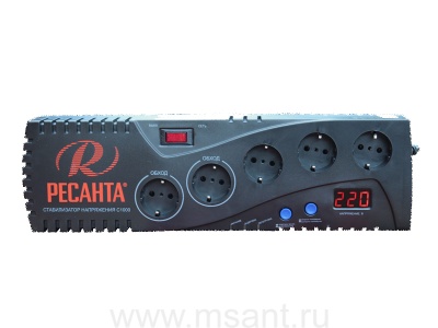 Бытовой однофазный цифровой стабилизатор РЕСАНТА С1000