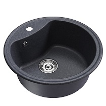 Мойкa MIXLINE ML-GM09 круглая, антрацит (343), 510 мм (глуб. чаши 190)