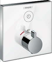 Термостат Hansgrohe ShowerSelect Glass 15737400 для душа, белый - хром