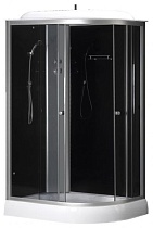 Душевая кабина LORANTO SUNWAY (120х80х215) с низким поддоном 13 см черное закаленное стекло 4 мм профиль хром (CS-66121L G 120)
