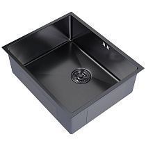 Мойка подст.монтаж 53х43 (3,0) вып 3 1/2 MIXLINE PRO 22см с сифоном (черный графит)