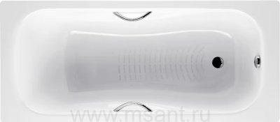 Стальная ванна Roca Princess-N 2202E0000 170x75 см, с отверстиями для ручек