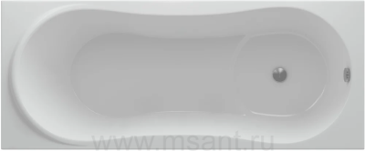 Акриловая ванна Акватек Афродита 170x70, с каркасом, фронтальным экраном, сливом-переливом (справа)